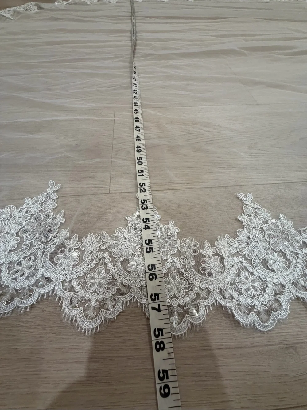 White Bridal Veil with Lace detailing